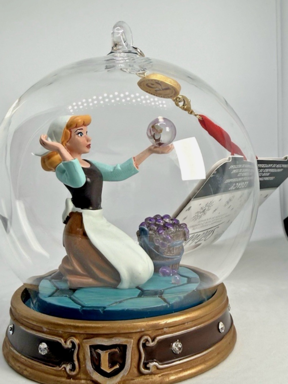 Disney Cinderella Dome Figurine in Blue, Brown, White and Purple